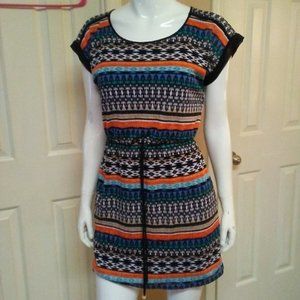 City Triangles Lined Dress W/ Gathered Waist